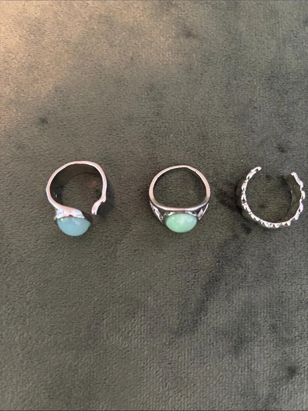 Silver Tone Fashion Ring - Set of 3
